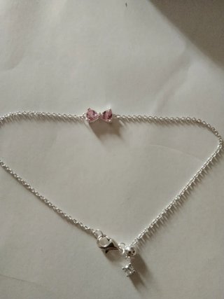 Pulsera Pandora lazo rosa plata