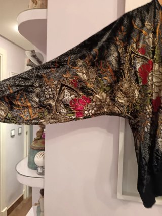 Blusa vintage terciopelo floral