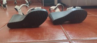 Sandalias Plataforma Negras y Plateadas