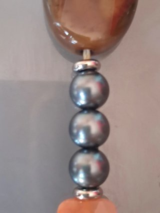 Bracciale donna pietre marroni e arancio