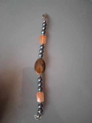 Bracciale donna pietre marroni e arancio