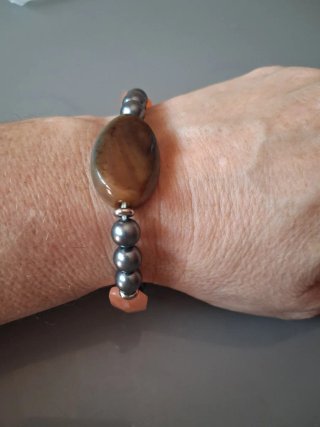 Bracciale donna pietre marroni e arancio