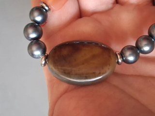 Bracciale donna pietre marroni e arancio