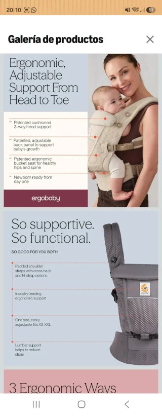 Mochila Portabebés Ergobaby Gris