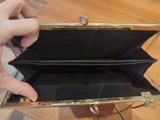 Cartera de ceremonia negra con brillo