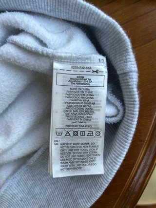 Sudadera Adidas Gris con Logo Verde