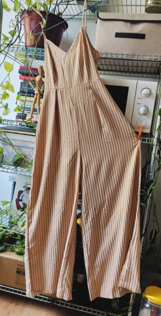 Mono Verano Mujer Talla M Rayas Doradas a estrenar