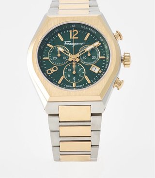 Reloj Ferragamo Cronógrafo Oro y Verde