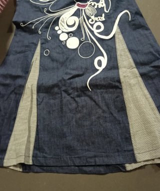 Vestido Smash azul y gris con bordado
