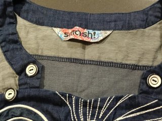 Vestido Smash azul y gris con bordado