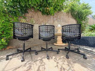 Lote 3 Sillas Oficina Giratorias Negras