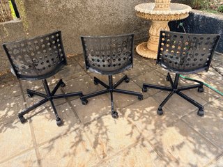 Lote 3 Sillas Oficina Giratorias Negras
