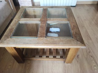 Conjunto mesa comedor, sillas y mesa de centro