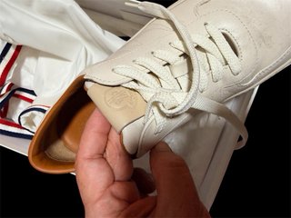 Zapatillas Moncler Blancas Cuero Marrón
