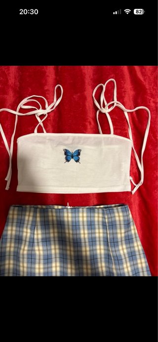 Conjunto Top y Falda Plisada Mariposa