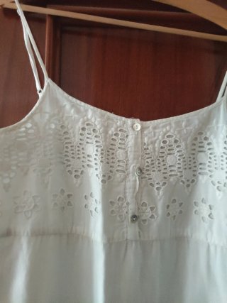 Vestido blanco largo tirantes bordado