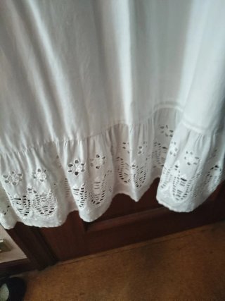 Vestido blanco largo tirantes bordado