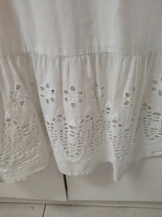 Vestido blanco largo tirantes bordado
