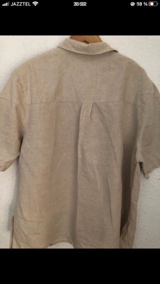 Camisa Lino/Algodón Beige