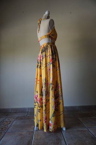 Vestido bohemio floral amarillo