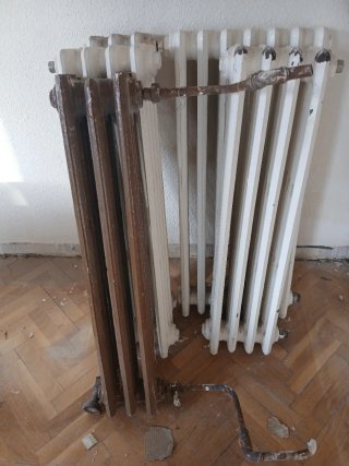 Radiadores de Hierro Fundido Marrón y Blanco