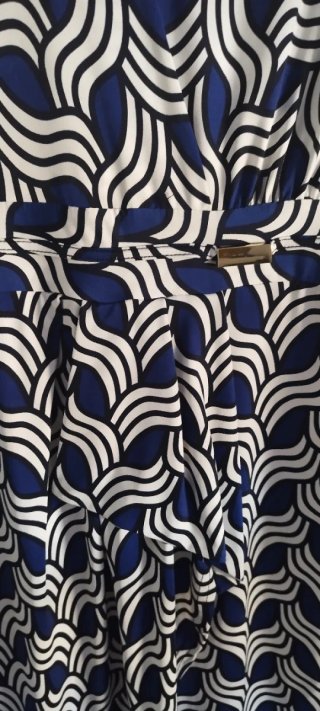 Vestido Morgan azul y blanco estampado