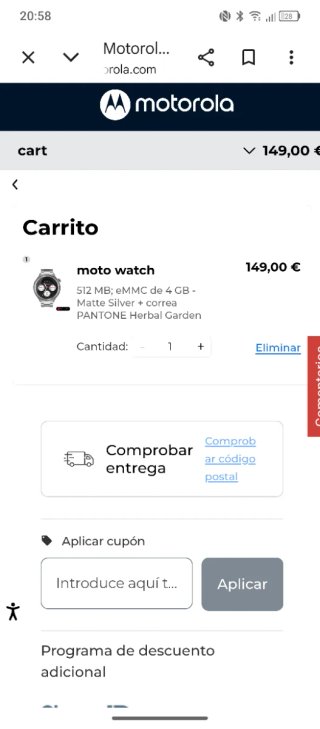 Moto Watch Ed. Esp. Plata + 2 Correas