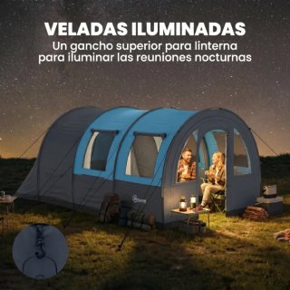 Tienda de campaña Outsunny azul/gris