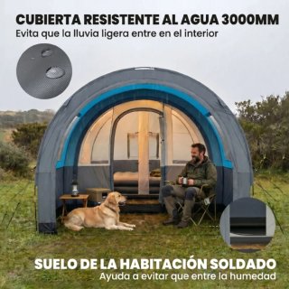 Tienda de campaña Outsunny azul/gris