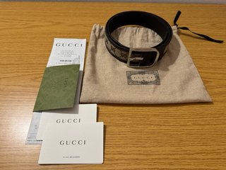 Cinturón Gucci Monograma T.36-90