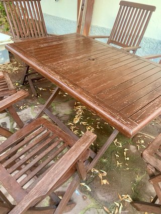 Conjunto Teca Birmania Maciza Jardín