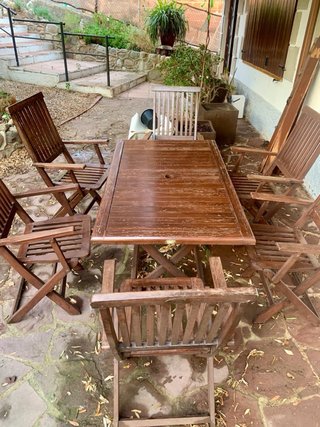 Conjunto Teca Birmania Maciza Jardín