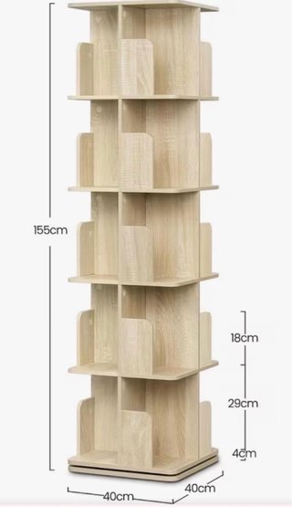 Estantería giratoria de madera