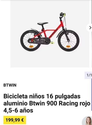 Bici infantil aluminio 16 B'TWIN
