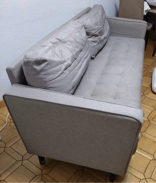 Sofá 3 plazas gris 191x75x77