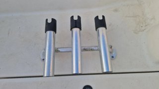 Soporte triple cañero pesca aluminio