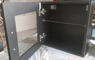 Conjunto Mesitas Noche Negras con Cristal