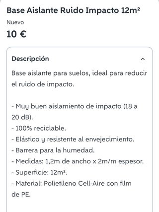 Base Aislante Suelo Laminado 12m²