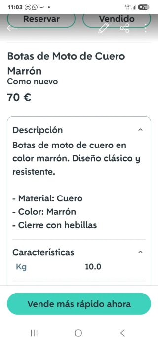 Botas de Moto de Cuero Marrón
