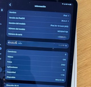 iPad Air 13” 1TB WiFi M3 2025 nueva
