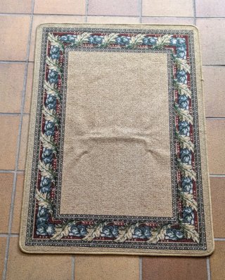 Alfombra Vintage Beige con Borde Multicolor