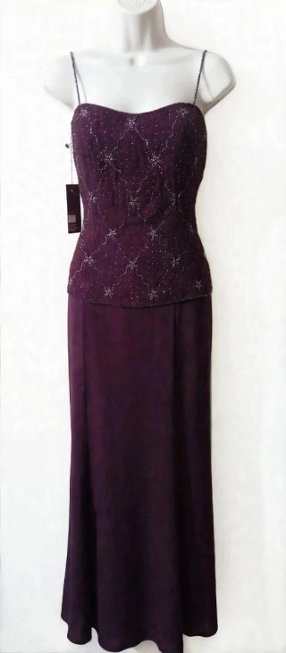 Vestido Morado Talla 46 con Chaqueta