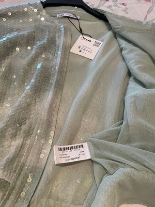 Chaqueta Zara lentejuelas verde