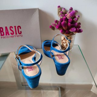 Sandalias cuña Paco Herrero Azul