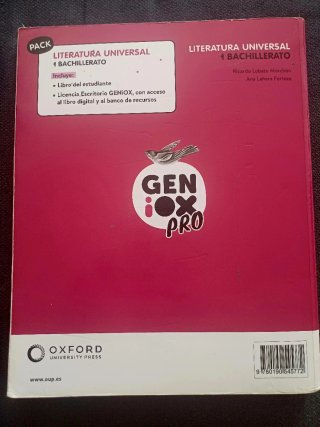 Literatura Universal 1º Bachillerato. Oxford