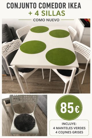 Conjunto Comedor / Cocina IKEA + 4 Sillas