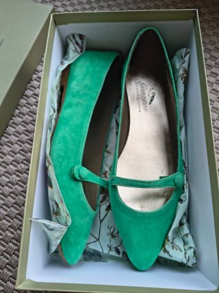 Bailarinas Ganzitos ante verde talla 39