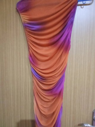 Vestido S Naranja y Morado