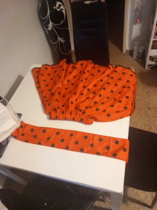 Falda flamenca lunares naranja niña 5-6