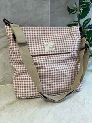 Bolso Walking Mum cuadros vichy rosa